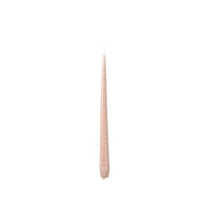 Apricot Cream and Red Advent Tapered Candle