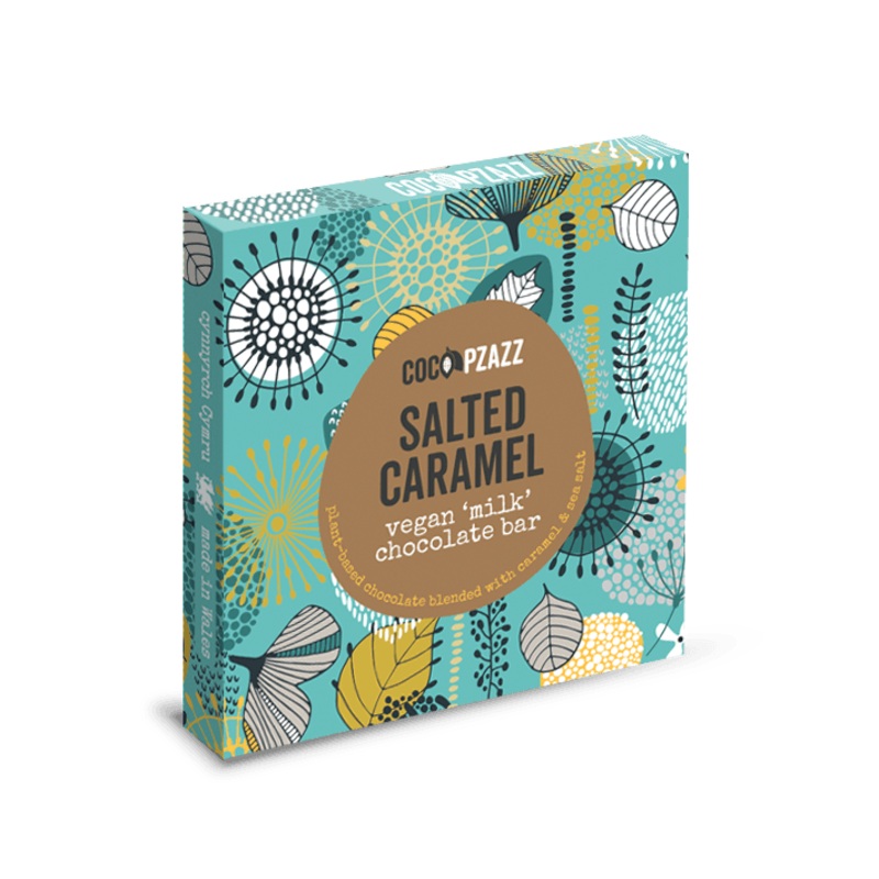 Coco Pzazz Vegan Salted Caramel 'Milk' Chocolate Bar