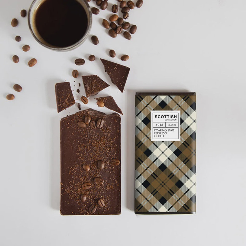 Roaring Stag Espresso Bean Coffee Dark Chocolate Bar 100g
