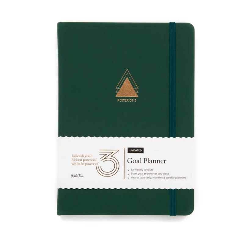 Forest Green Power of 3 Undated Goal Planner