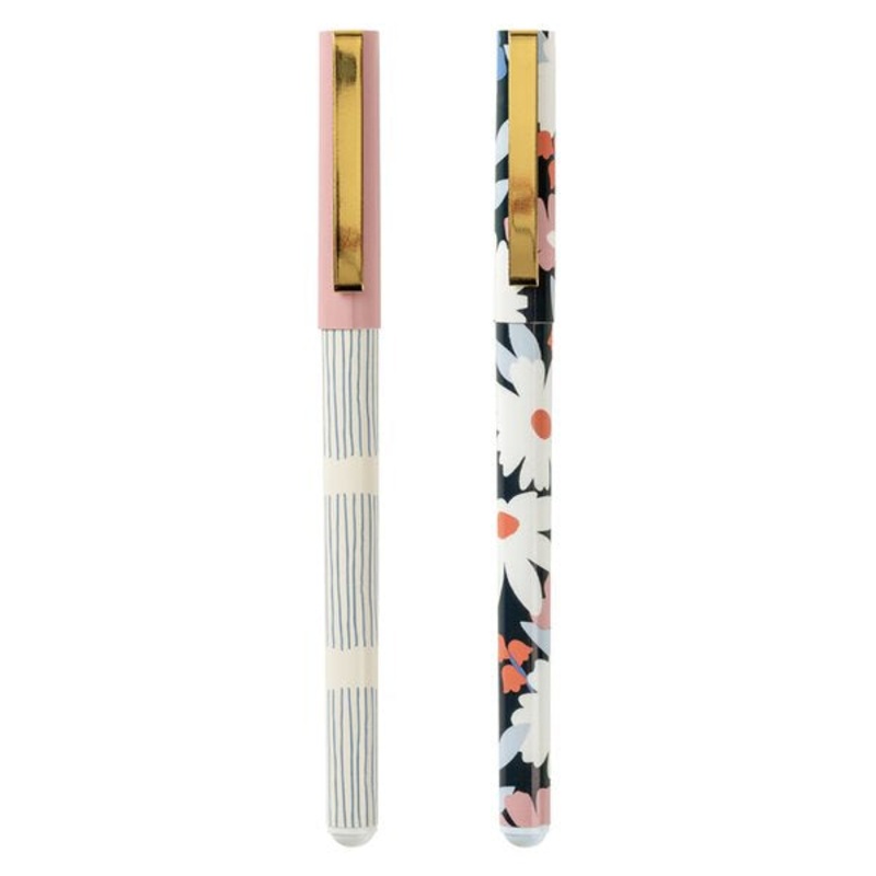 Navy Daisy Pack of 2 Rollerball Pens