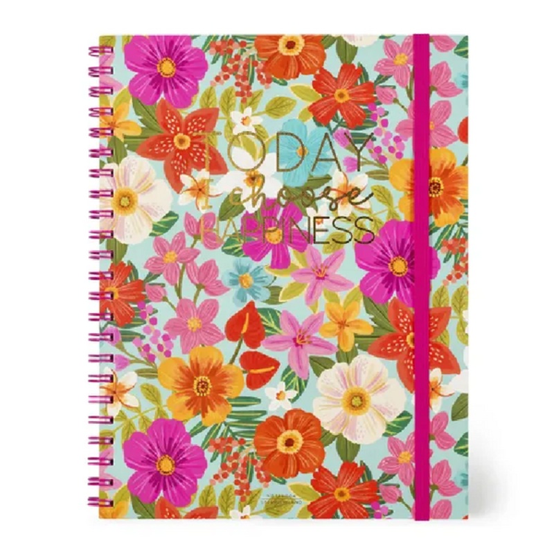 Floral I Choose Happiness 3-in-1 A4 Spiral Bound Notebook