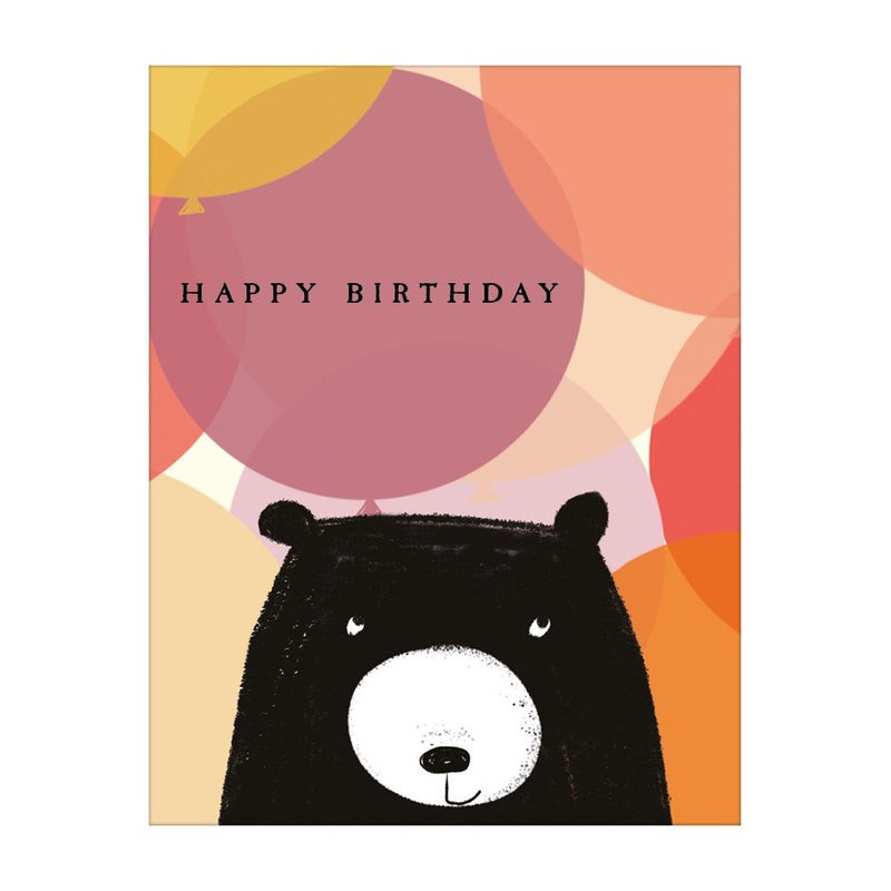 Bear and Balloons Birthday Card