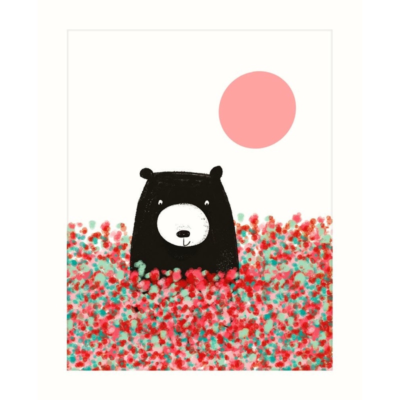 Bear in Flower Meadow Card