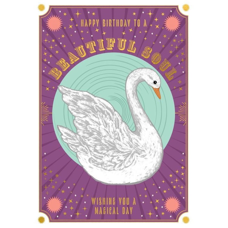 Beautiful Soul Swan Birthday Card