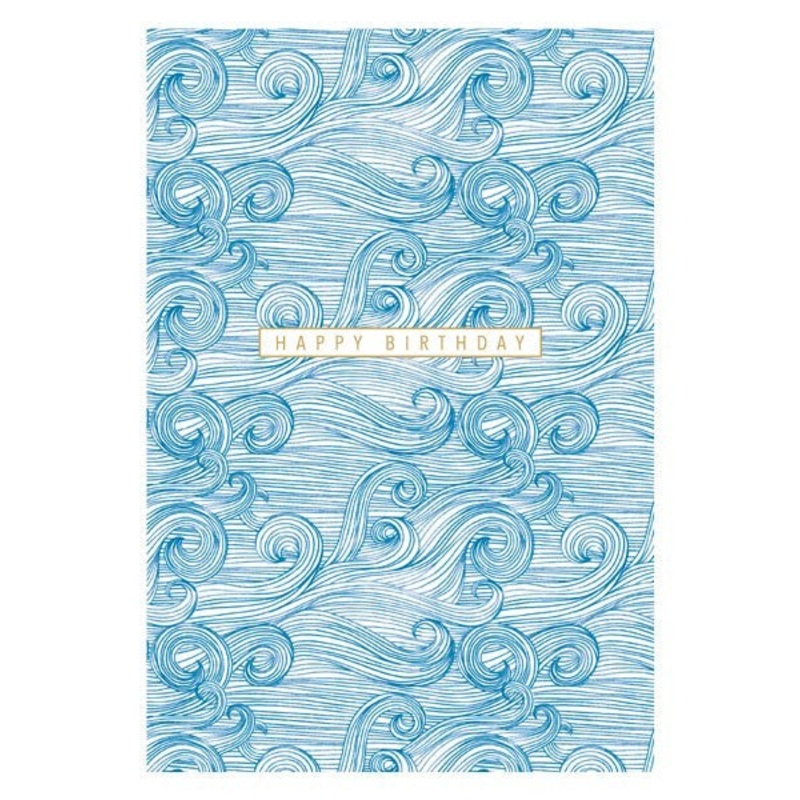 Happy Birthday Blue Waves Card