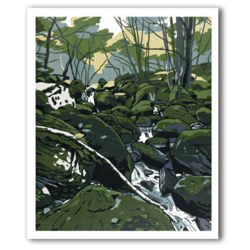 Before the Leaves Begin to Fall Linocut Card