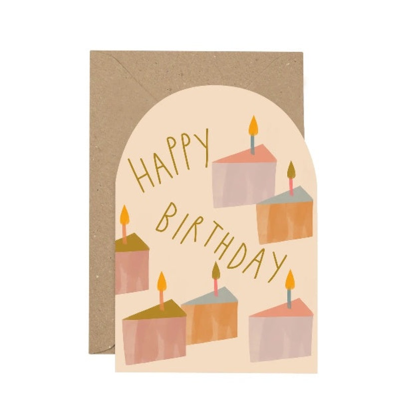 Happy Birthday Cakes Curved Card