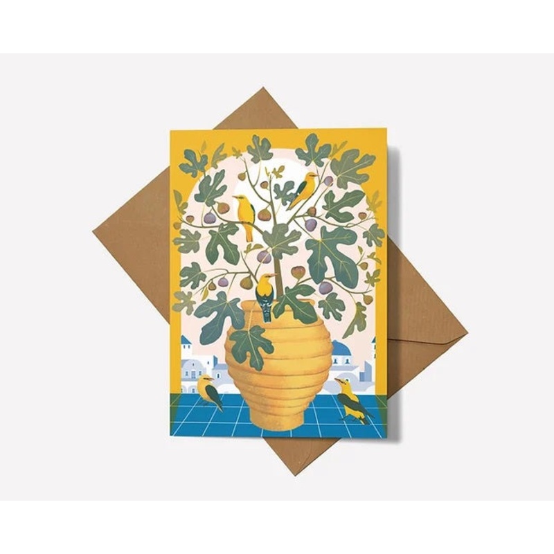 Santorini Vase & View Card