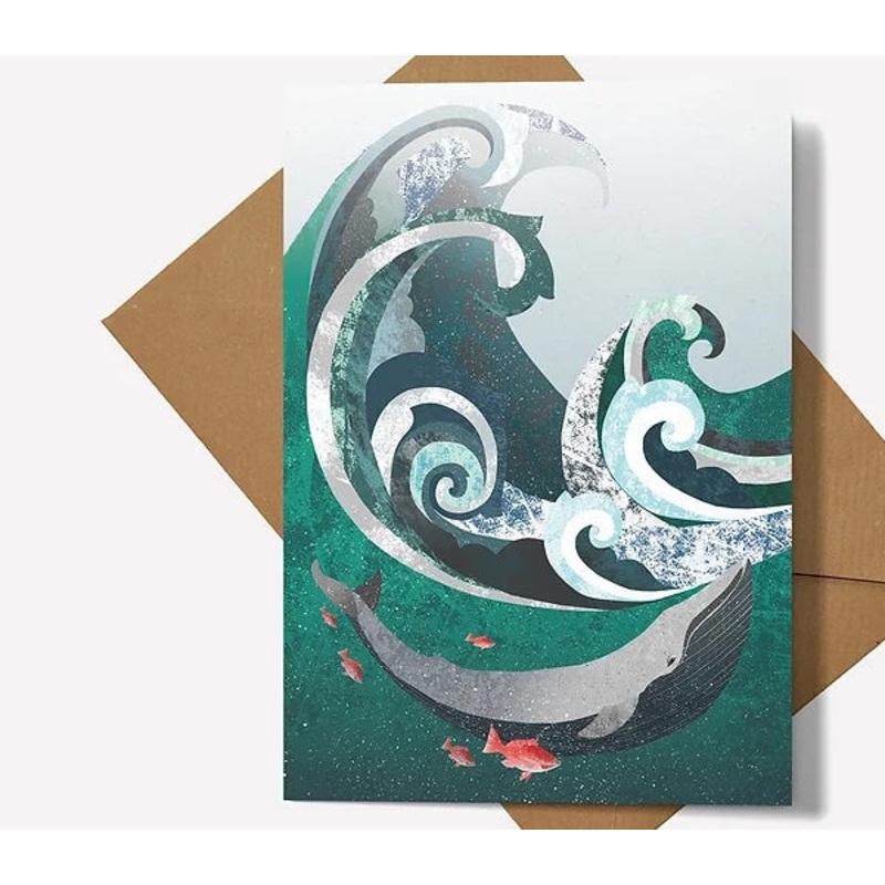 Whale & Wave Card