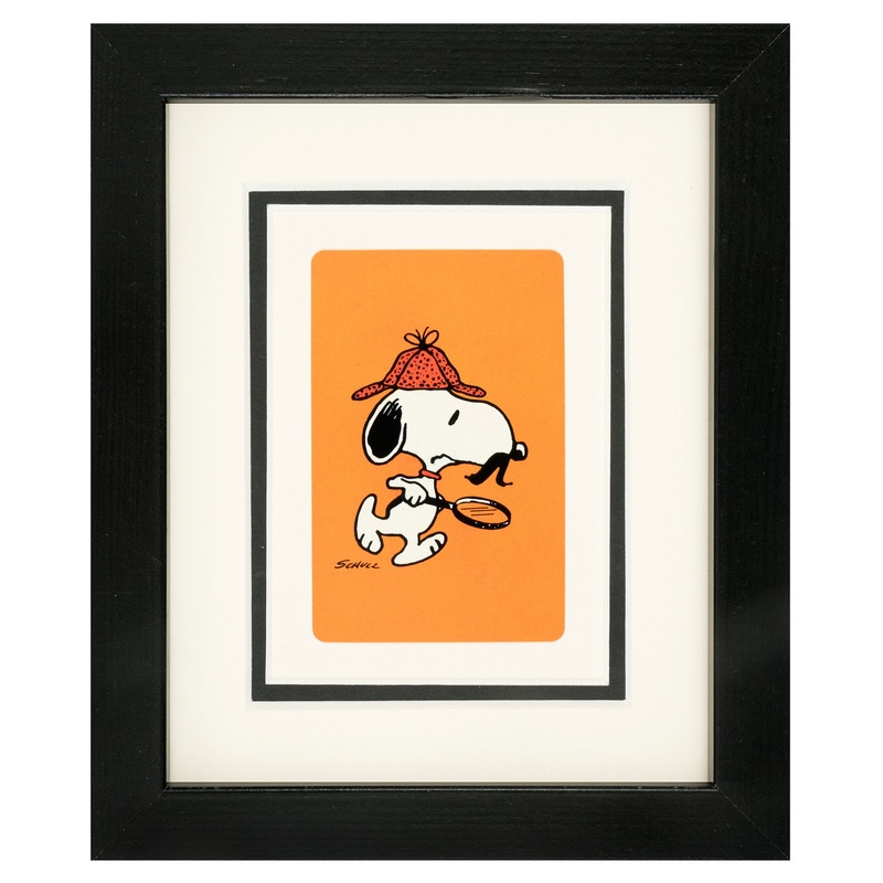 Detective Snoopy Framed Mounted Playing Card