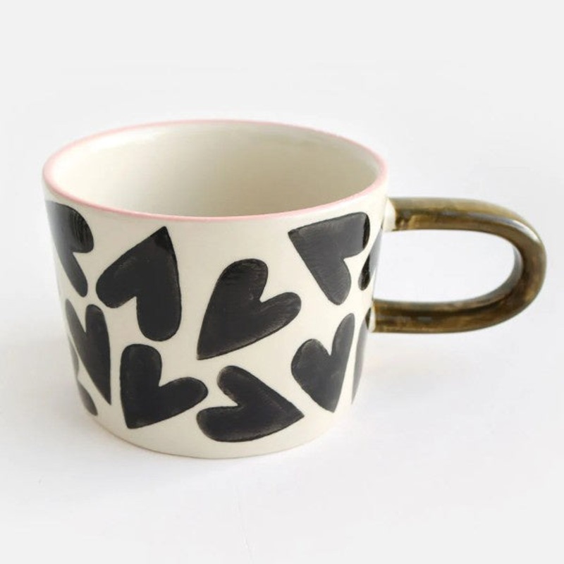 Mono Hearts Ceramic Mug