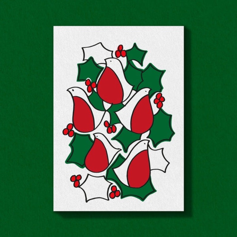 Robins & Holly Card