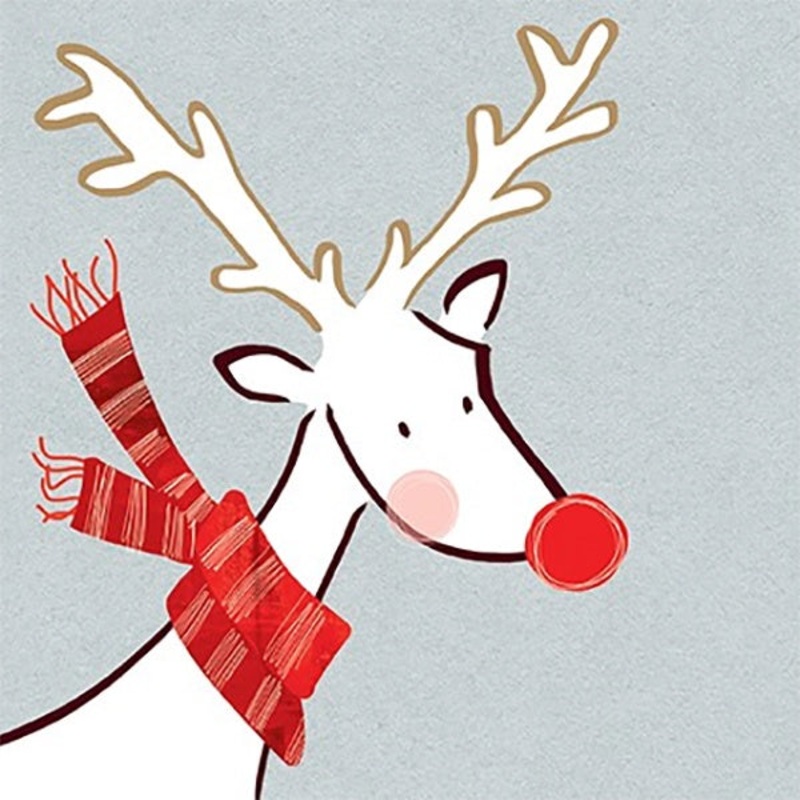 Rudolphs New Scarf Christmas Card