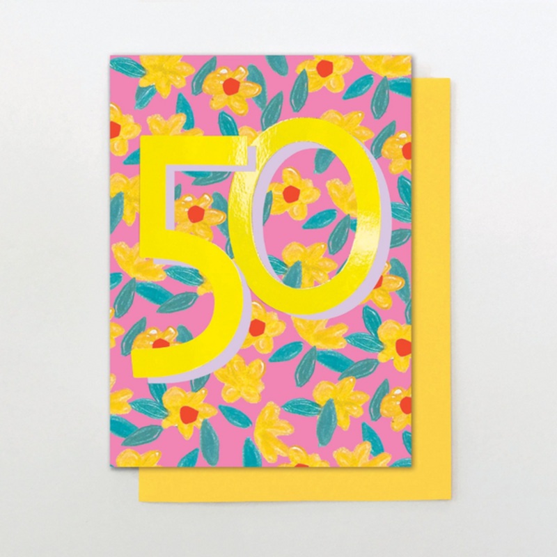 50 Floral Birthday Card