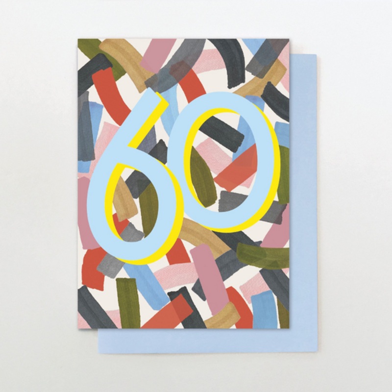 60 Neon Birthday Card