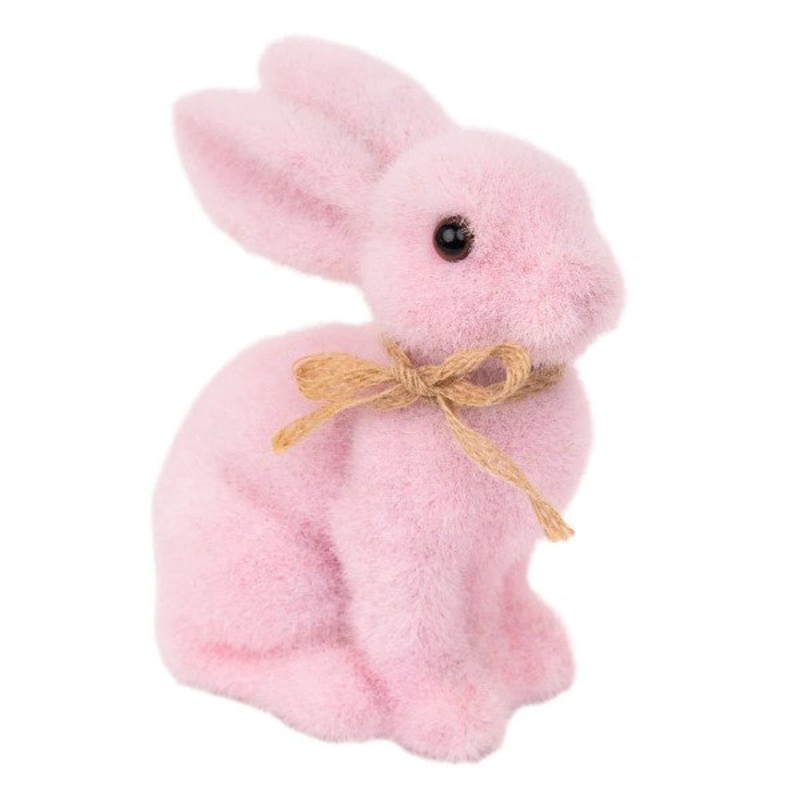 6 Inch Pink Grass Spring Bunny