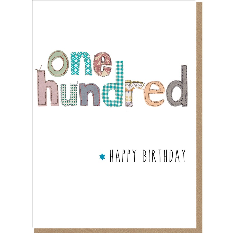 100th Birthday Card - Patchwork (For Him)
