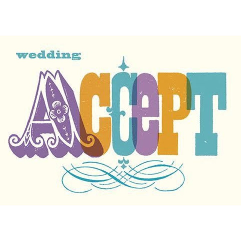 Wedding Accept Typography Card