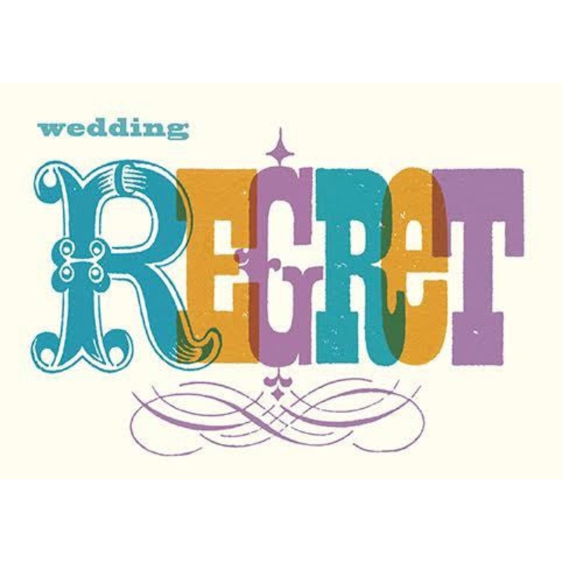 Wedding Regret Typography Card