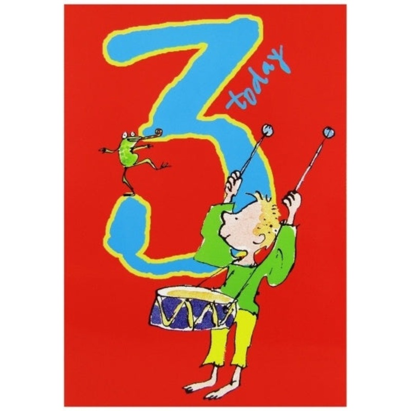 3 Today Quentin Blake Birthday Card with Drum