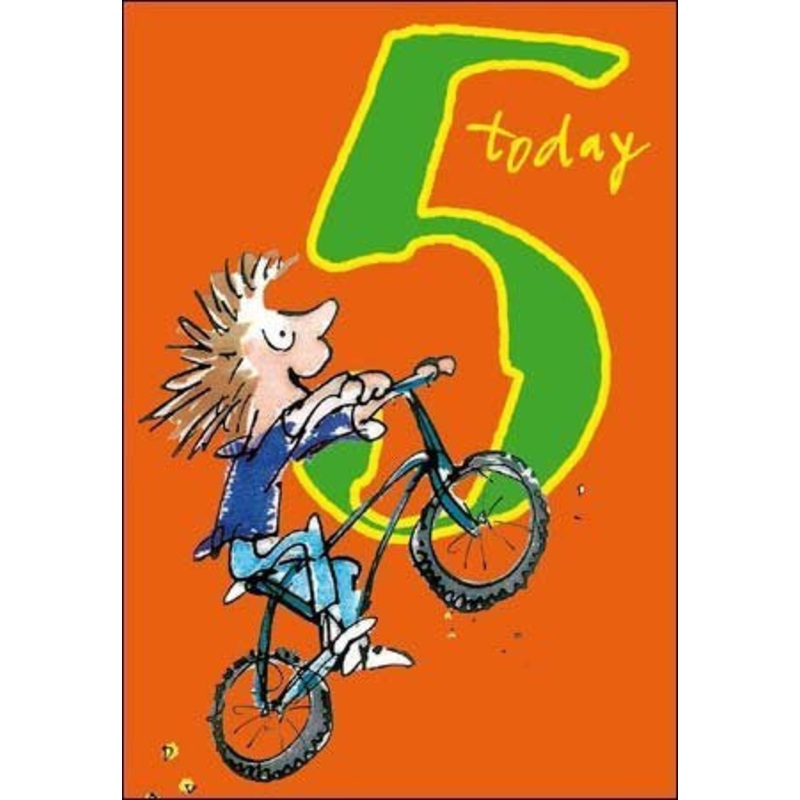 5 Today Quentin Blake Birthday Card with Bike