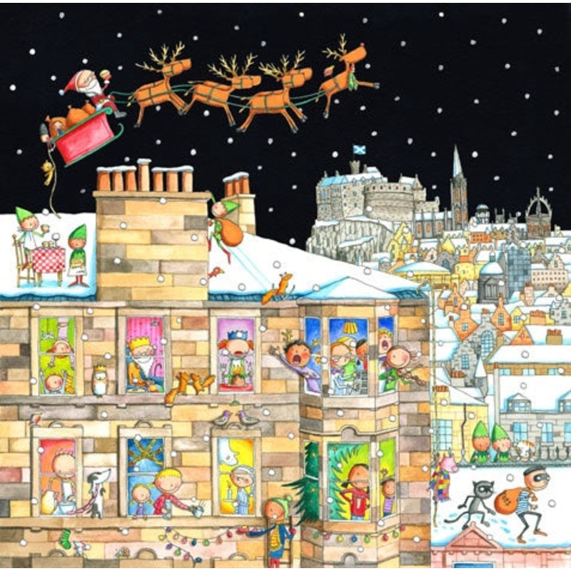 An Edinburgh Tenement at Christmas Pack of 6 Chirstmas Cards