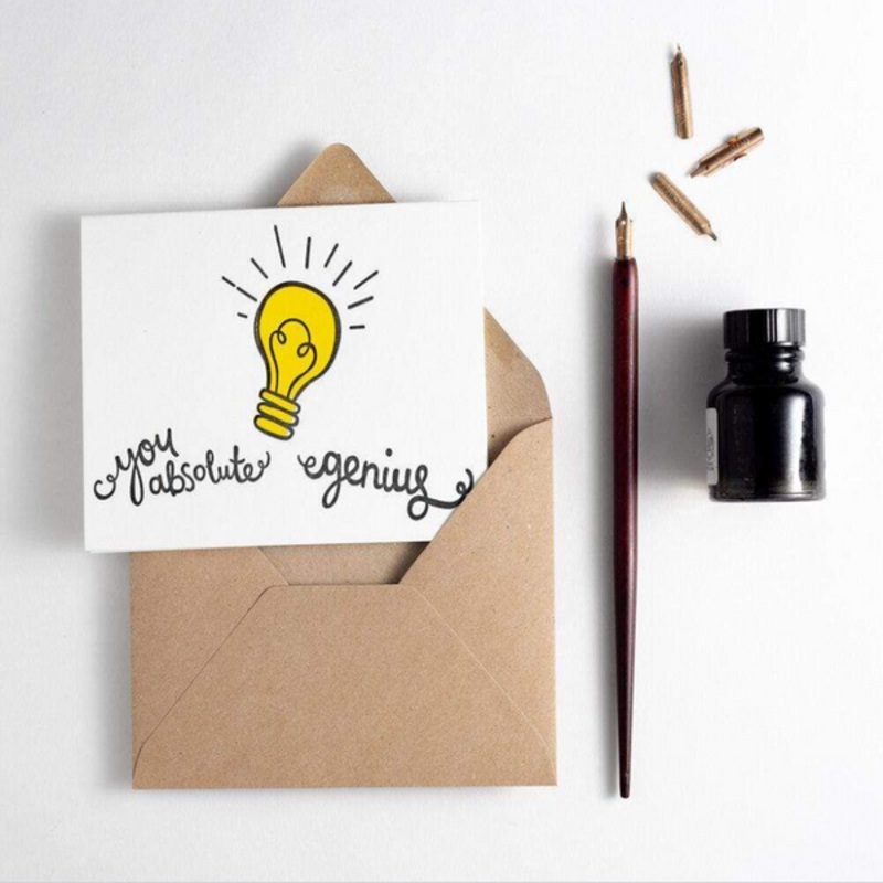 You Absolute Genius Letterpress Card