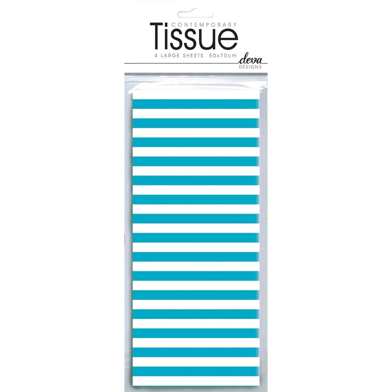 Aqua Stripe Tissue Paper