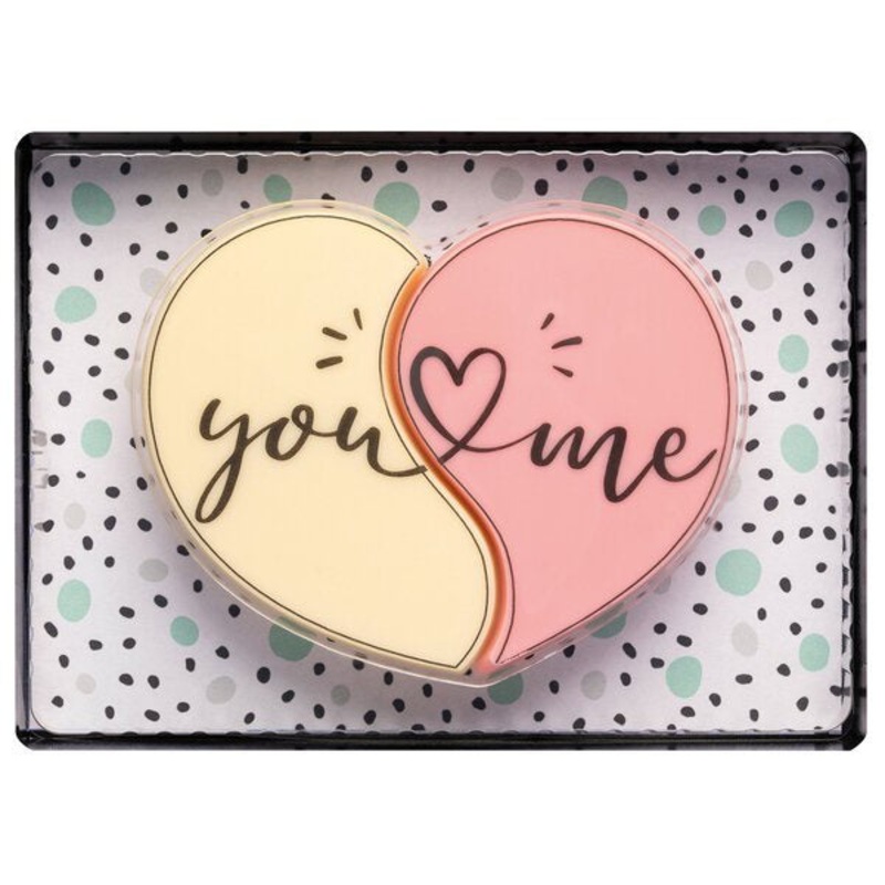 Decorated White Chocolate You & Me Heart