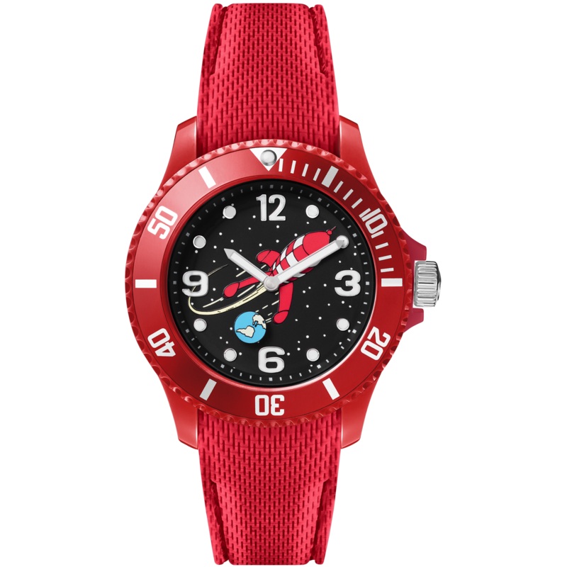 Tintin Watch - Destination Moon Rocket - Red