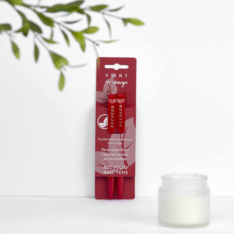 Cherry Recycled Plastic Bottle SUCSEED Pen Set