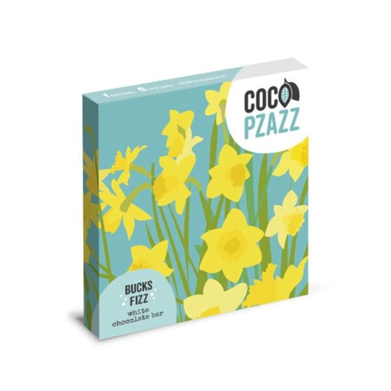 Daffodils Bucks Fizz White Chcocolate Bar 80g
