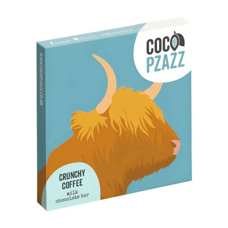 Highland Cow Crunchy Coffee Milk Chocolate Bar 80g