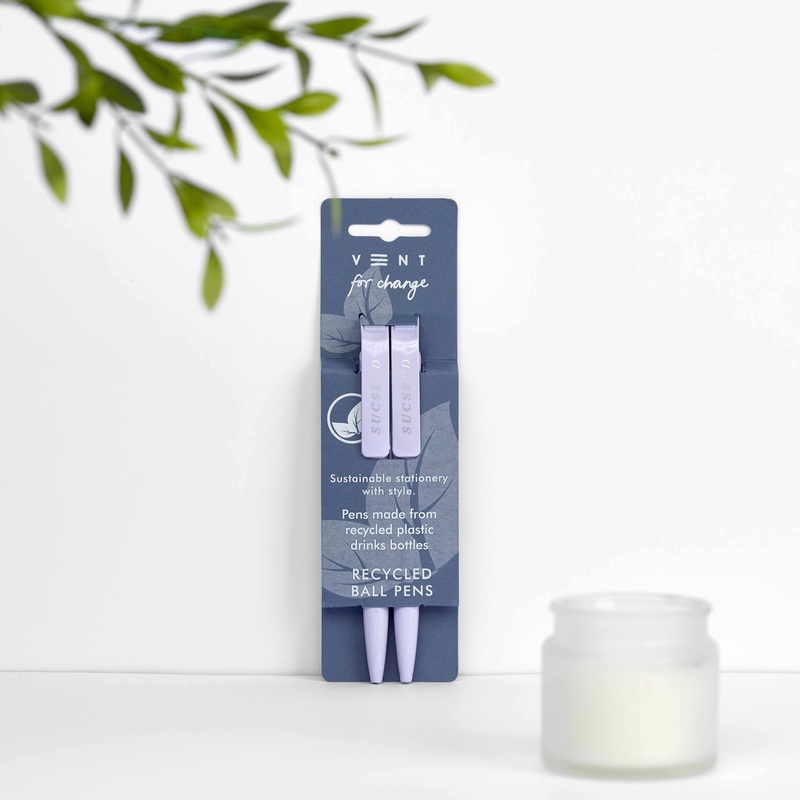 Lavendar Recycled Plastic Bottle SUCSEED Pen Set