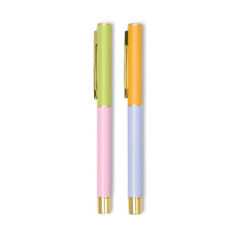 Set of 2 Colour Block Pens Lilac & Cornflower