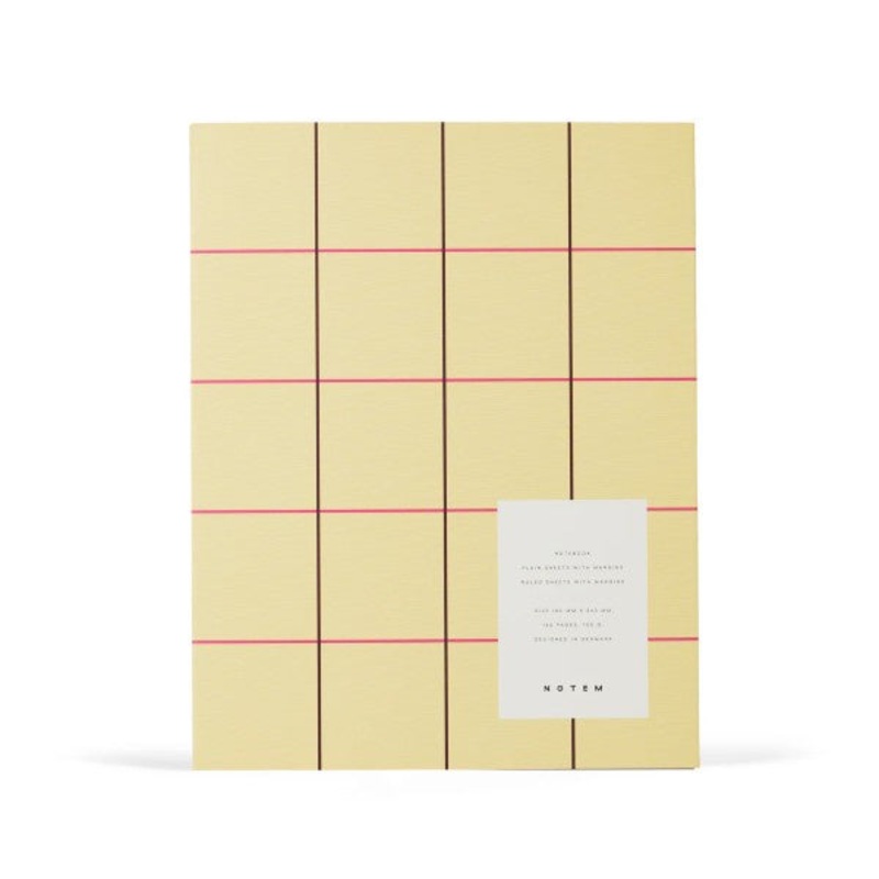 Uma Flatlay Yellow Check Large Notebook by Notem
