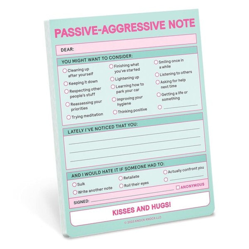 Knock Knock Passive Aggressive Nifty Note Pastel Version