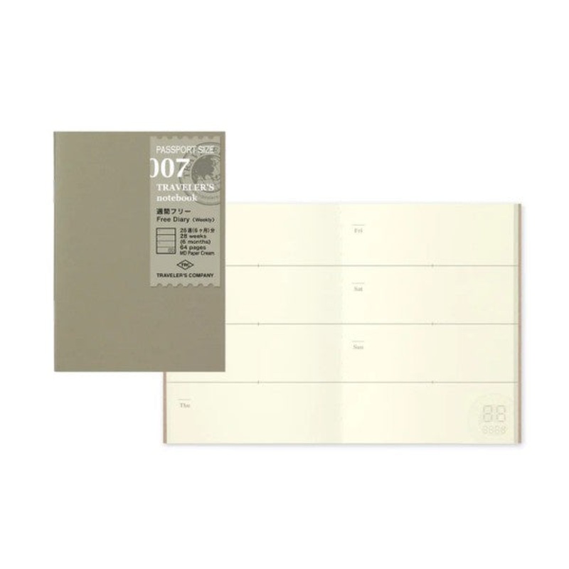 Traveler's Notebook Refill Passport Size Free Diary Weekly 007