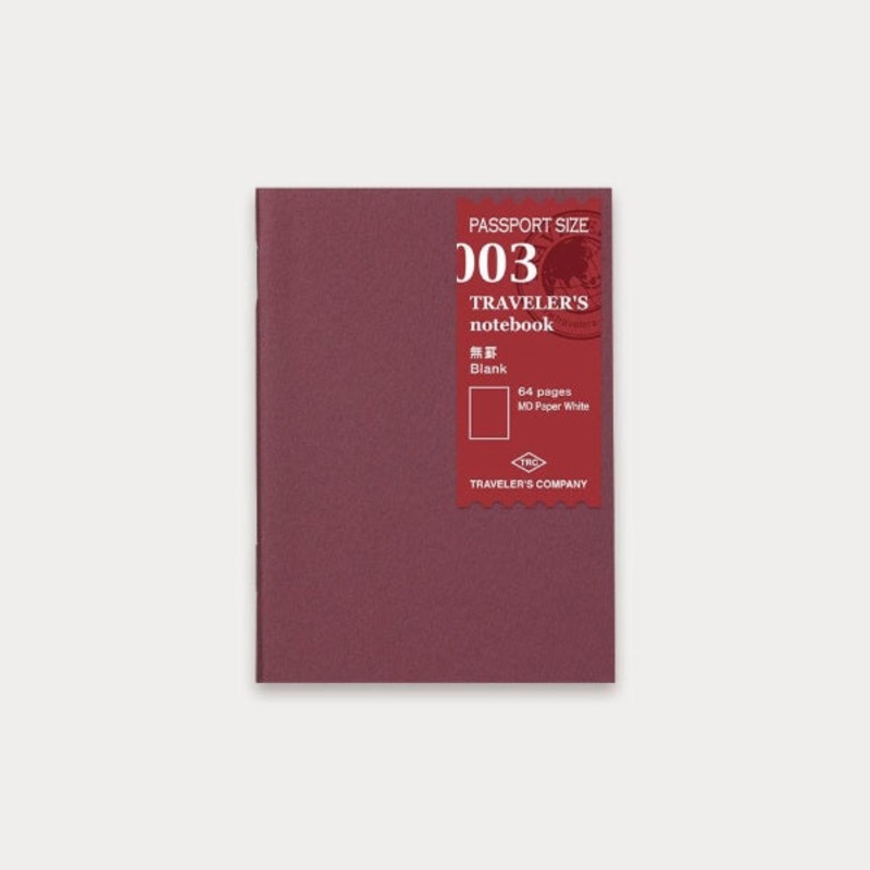 Travelers Notebook Refill Passport Size Blank 003