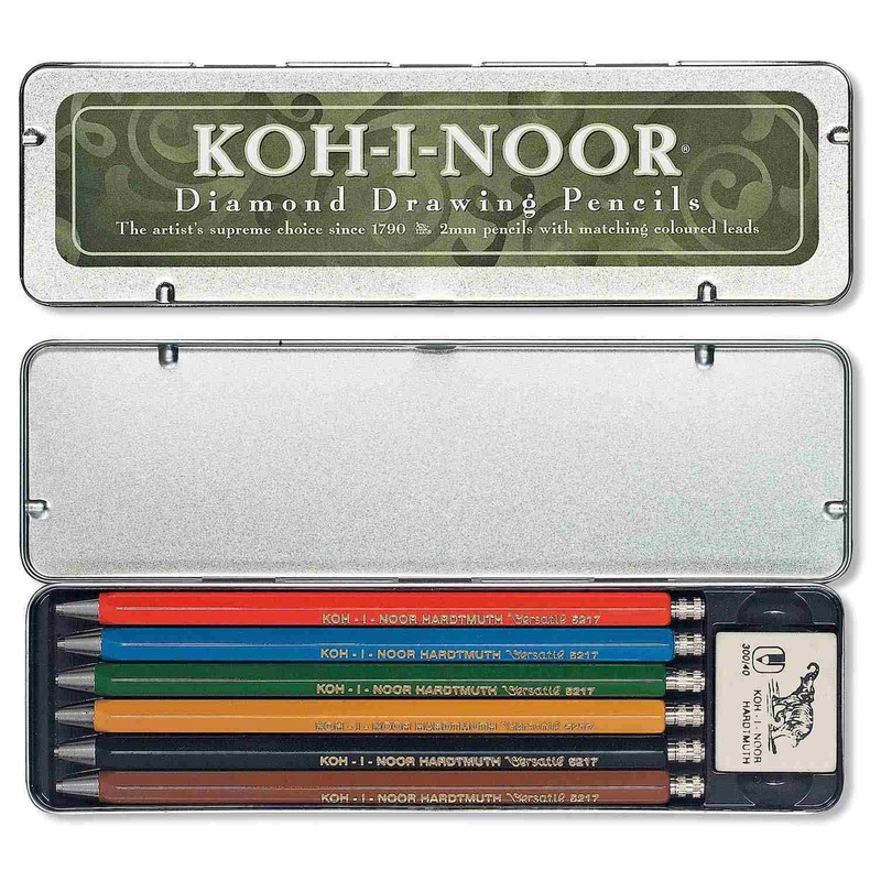 Koh-I-Noor Set of 6 Coloured Mechanical Pencils