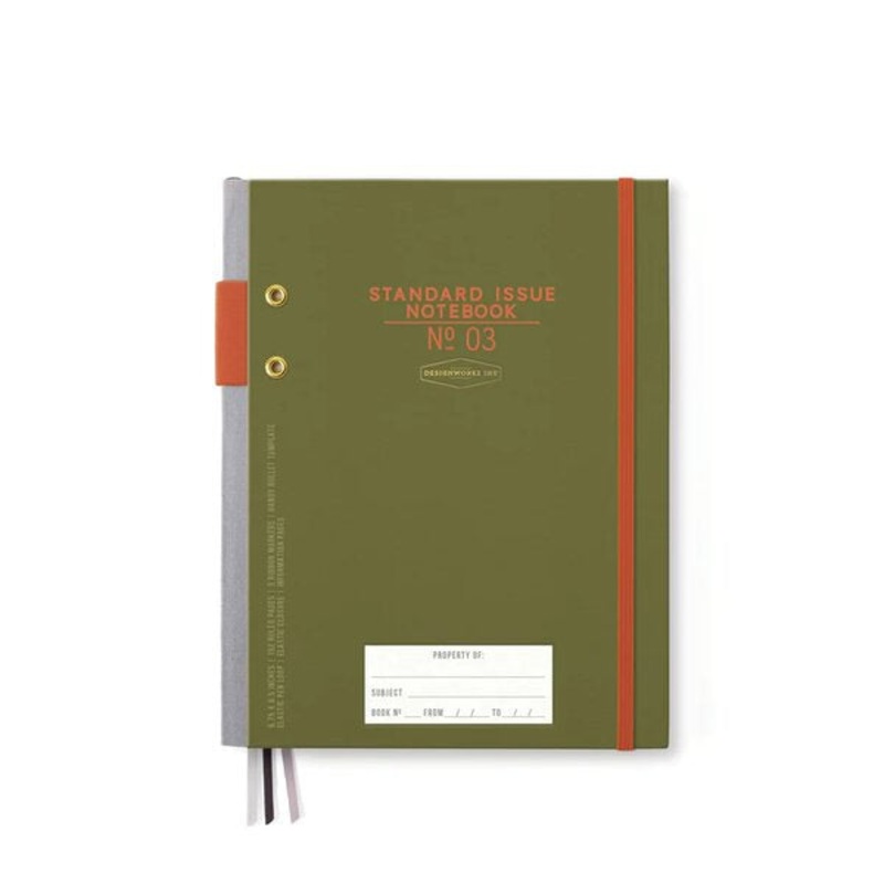 Standard Issue Planner Notebook - Army Green & Chilli