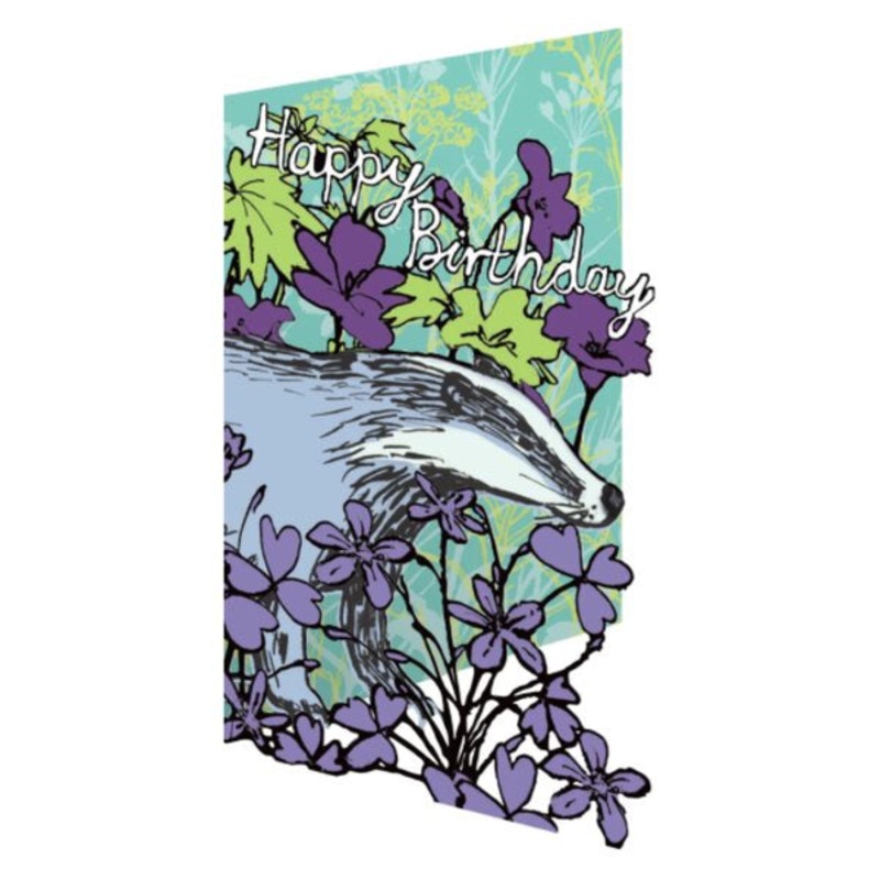 Badger Laser Cut Happy Birthday Card
