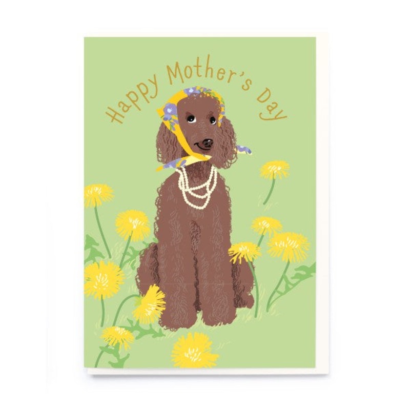 Brown Poodle Happy Mothers Day Card