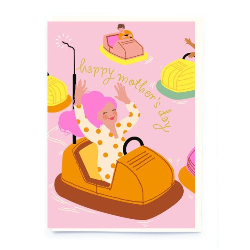 Bumper Cars Happy Mothers Day Card