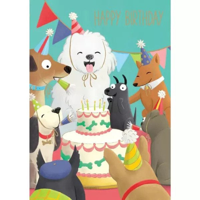 Celebrating Dogs Happy Birthday Card