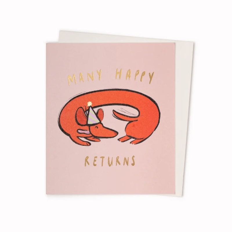 Happy Returns Sausage Dog Birthday Card