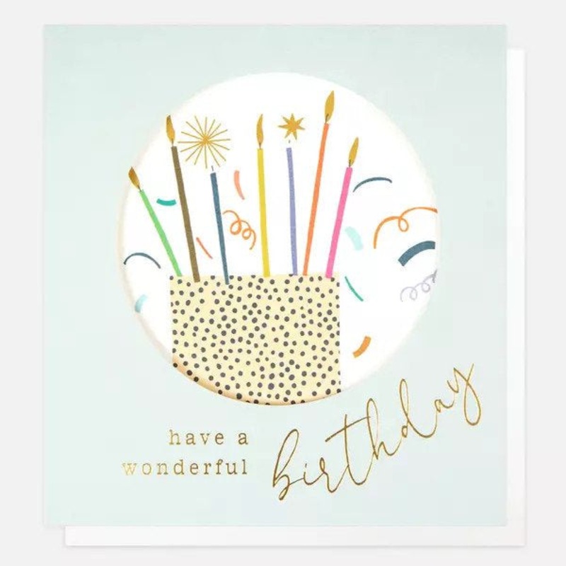 Have A Wonderful Birthday Patterned Cake with Candles Card