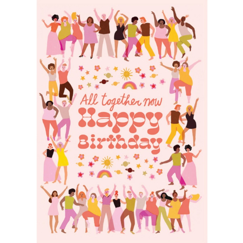 All Together Now Dancing Party Birthday Card