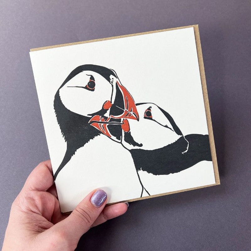 Puffin Letterpress Card